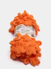 Оранжевый пряжа Alize puffy, большие петельки, микрополиэстр, 100 г