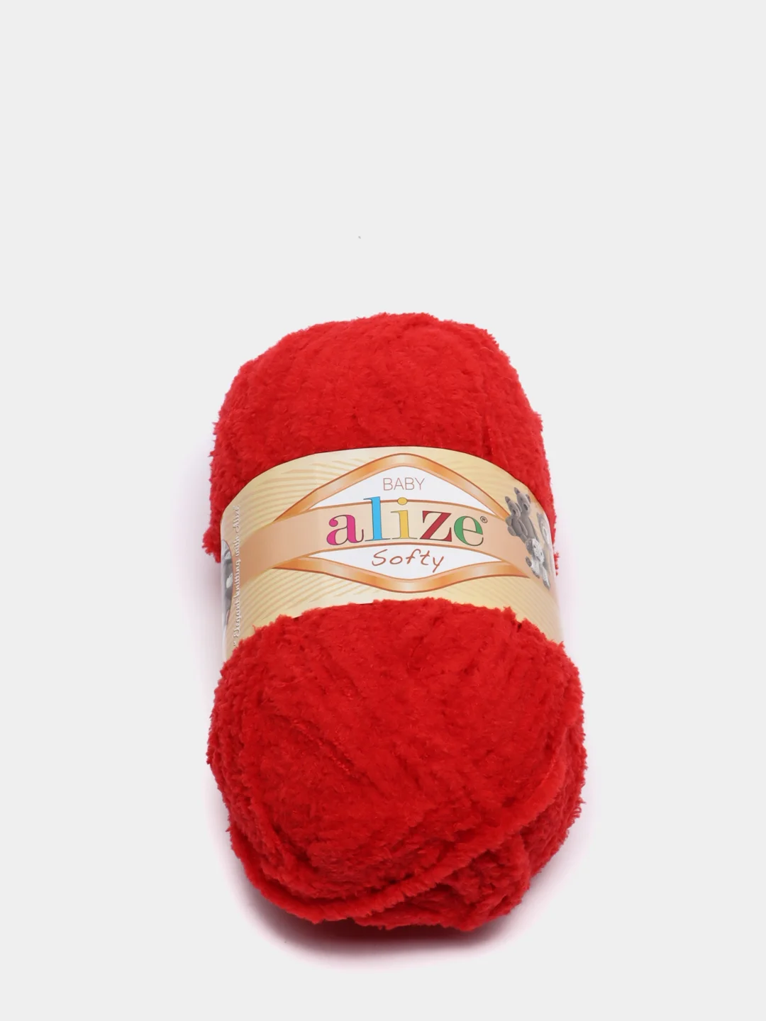 Красный пряжа Alize Softy, 100% микрополиэстер, 50 г, 115 м