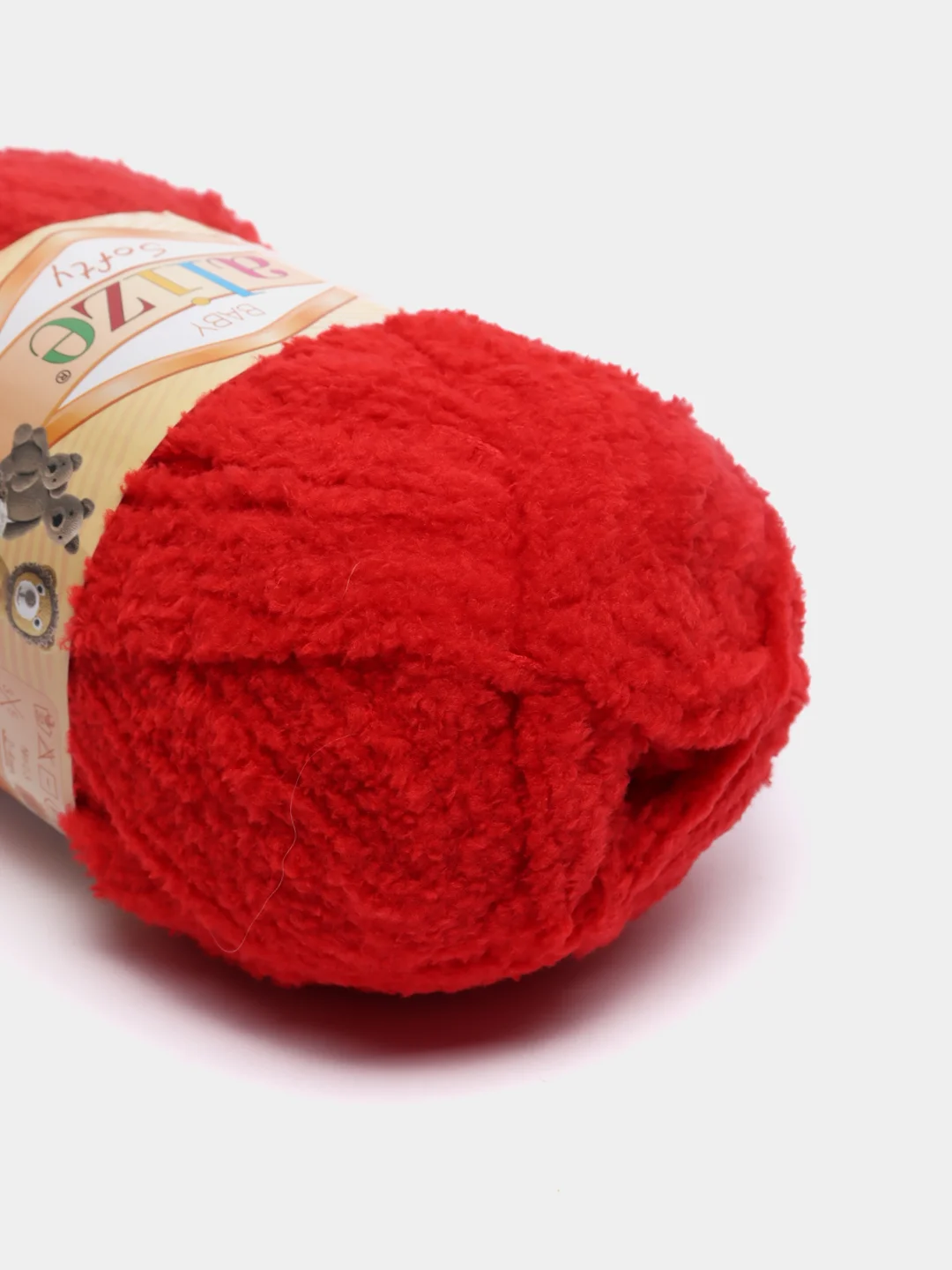 Красный пряжа Alize Softy, 100% микрополиэстер, 50 г, 115 м