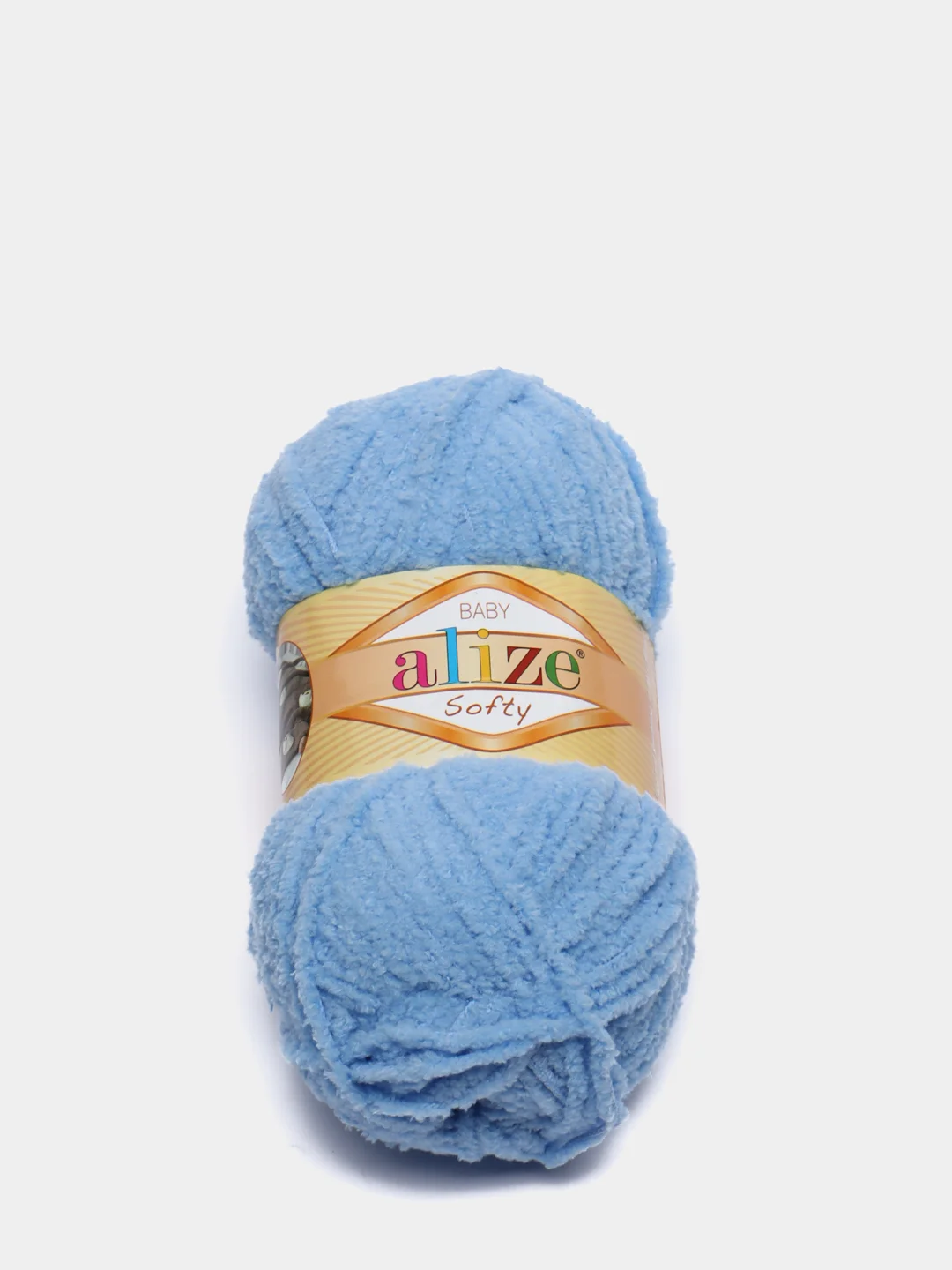 Светло-синий пряжа Alize Softy, 100% микрополиэстер, 50 г, 115 м