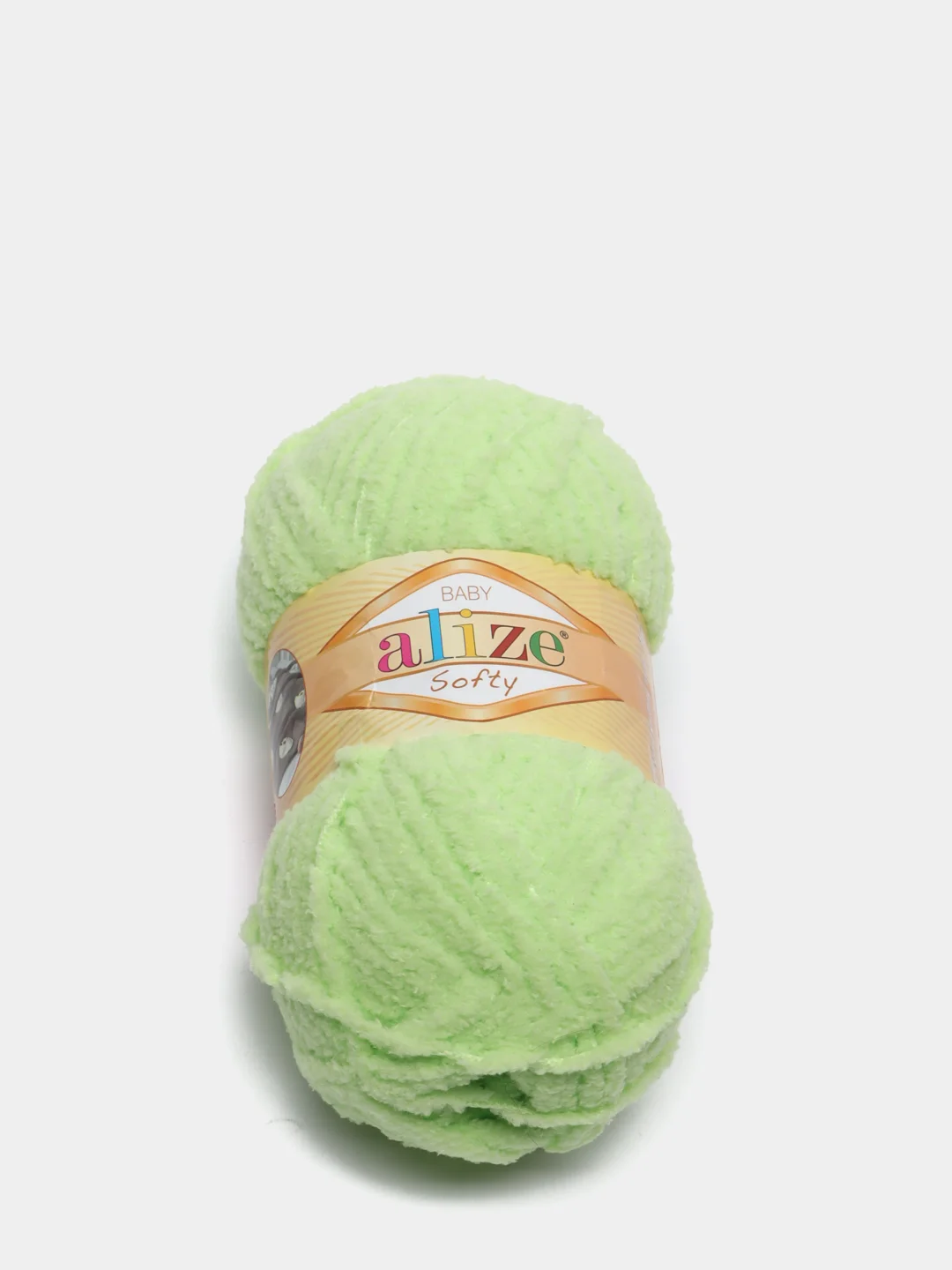 Салатовый пряжа Alize Softy, 100% микрополиэстер, 50 г, 115 м