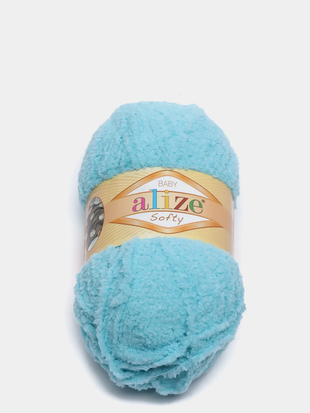 Бирюзовый пряжа Alize Softy, 100% микрополиэстер, 50 г, 115 м