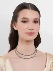 Серебряный чокер на шею, из бисера