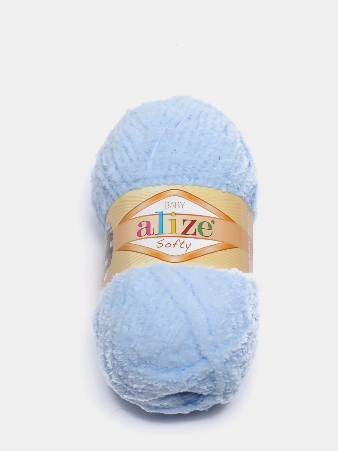 Голубой пряжа Alize Softy, 100% микрополиэстер, 50 г, 115 м