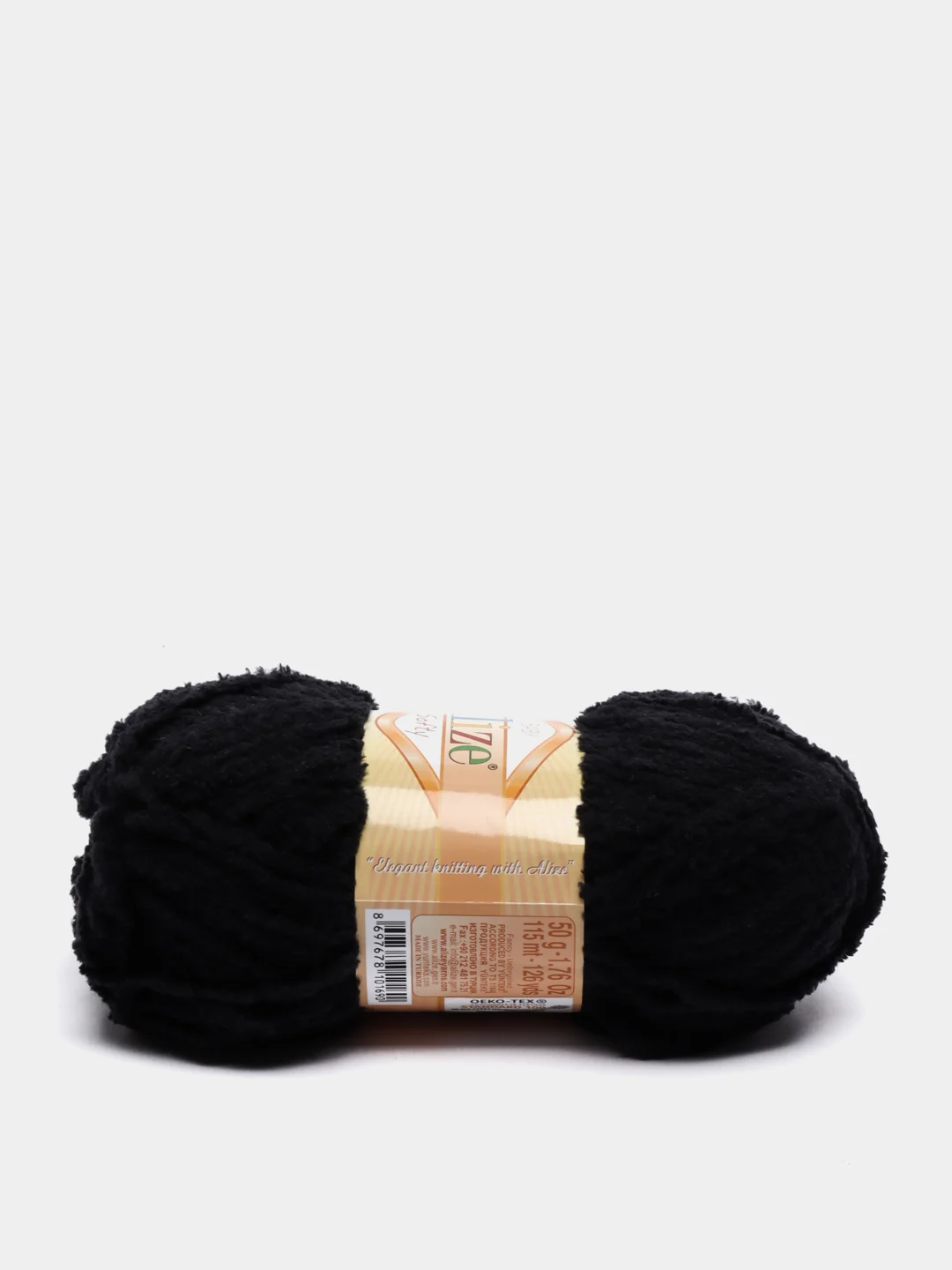 Черный пряжа Alize Softy, 100% микрополиэстер, 50 г, 115 м