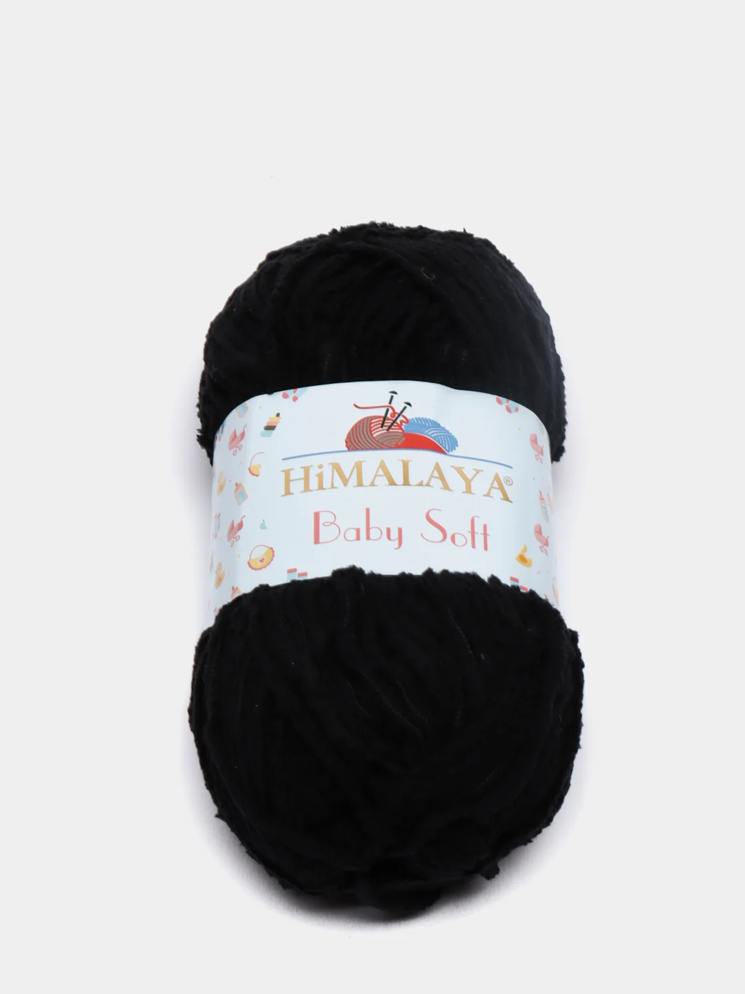 Черный пряжа плюшевая Himalaya "Baby Soft", 100% полиэстер, 115 м, 50 г