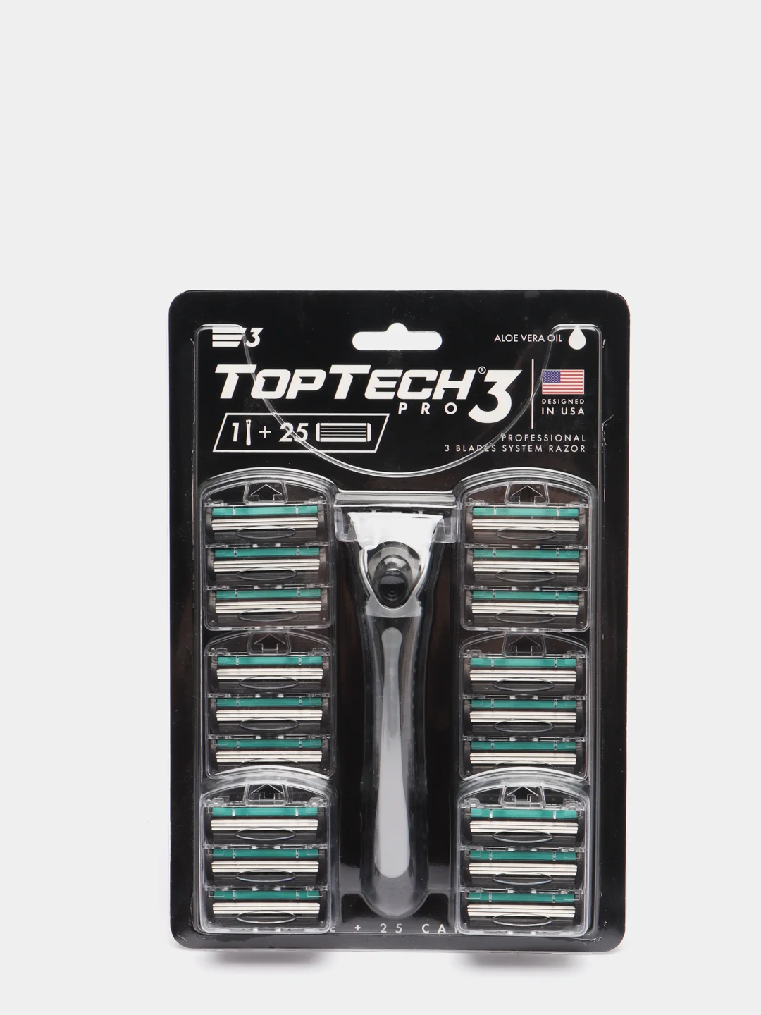 Мужской набор: бритва TopTech Pro3 + 25 кассет. Совместимы с GILLEТТE Sensor Excel, Blue3