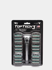 Мужской набор: бритва TopTech Pro3 + 25 кассет. Совместимы с GILLEТТE Sensor Excel, Blue3