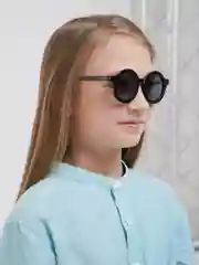 Черный детские круглые солнцезащитные очки