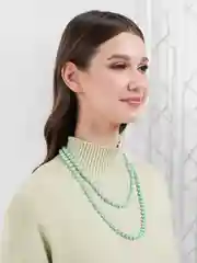 Мятный бусы из искусственного жемчуга