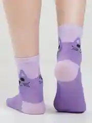 Аметистовый носки с рисунком "Кошка"
