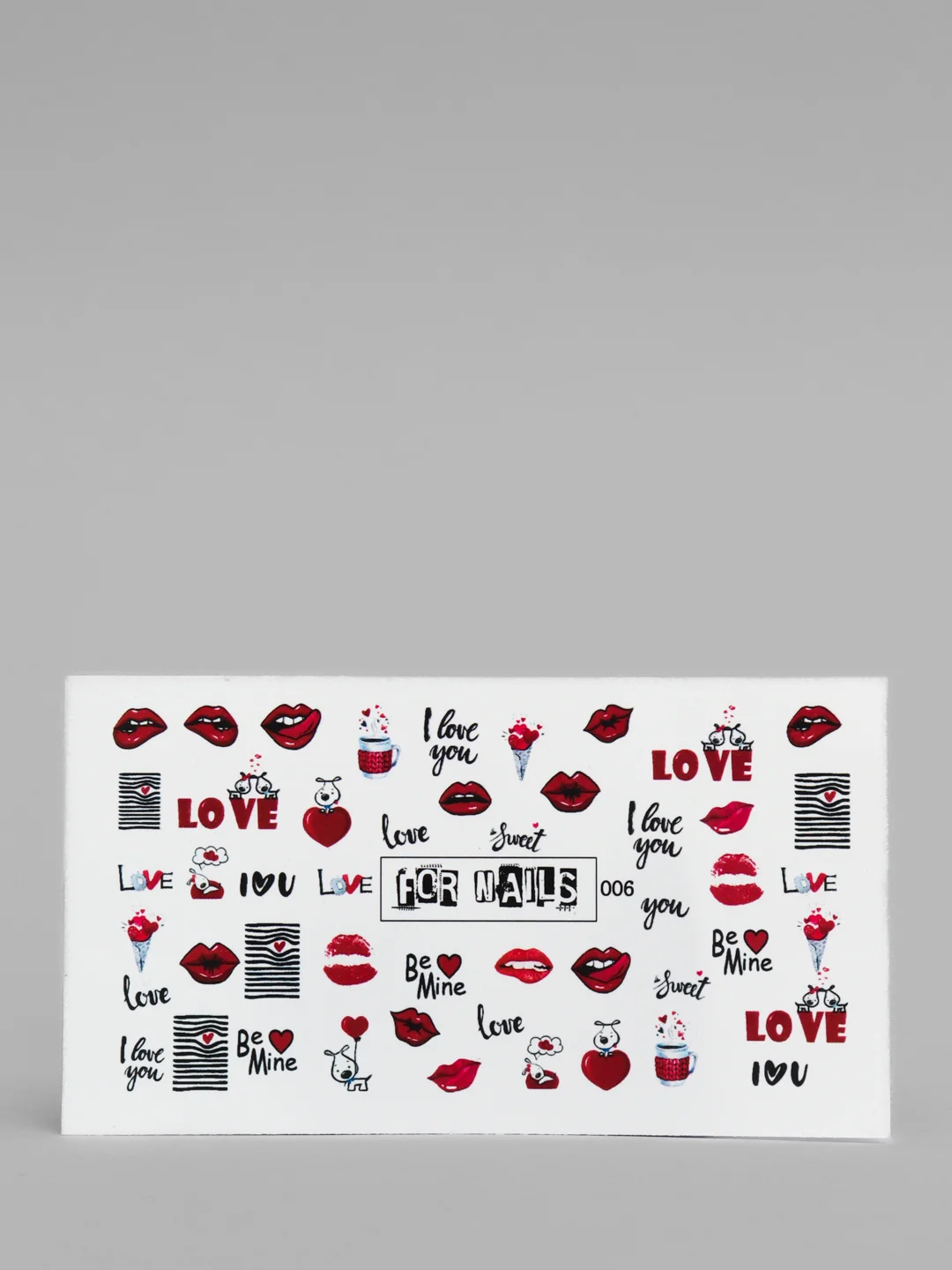 Слайдер-водные наклейки для дизайна ногтей Love, на белый фон