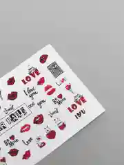 Слайдер-водные наклейки для дизайна ногтей Love, на белый фон