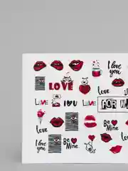 Слайдер-водные наклейки для дизайна ногтей Love, на белый фон