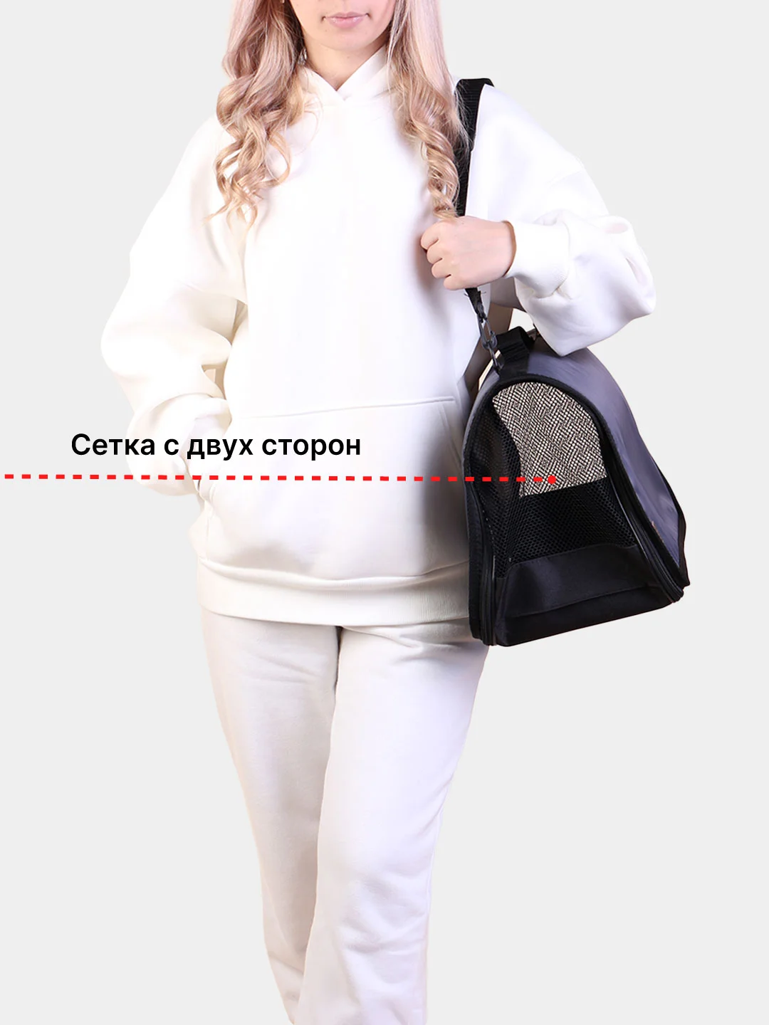 Тёмно-серый сумка-переноска для кошек и собак