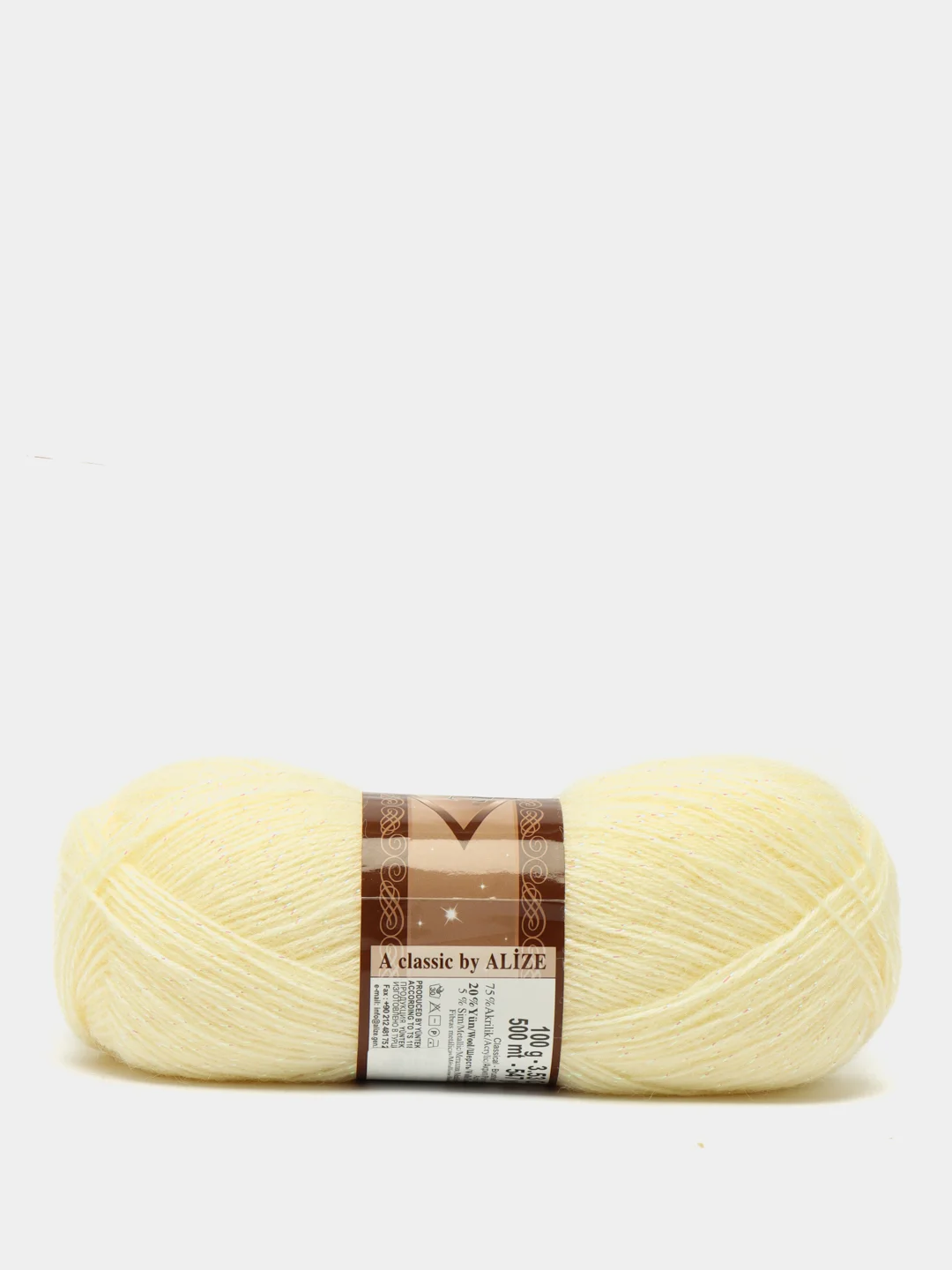 Лимонный пряжа для вязания Alize Angora Gold Simli (Ализе Ангора Голд Симли)