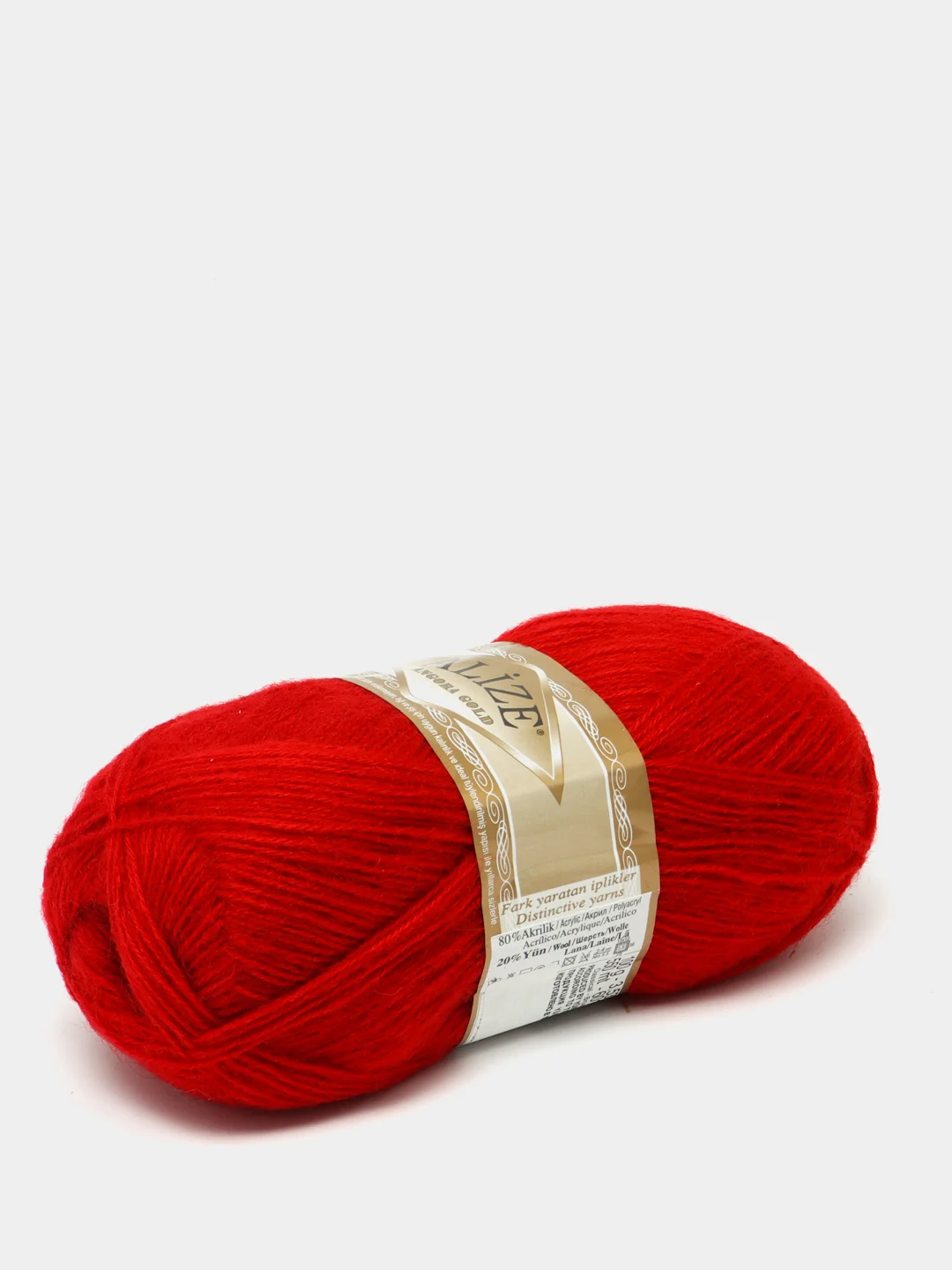 Красный пряжа для вязания Alize Angora gold "Ализе Ангора голд"