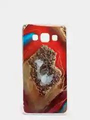 Красный чехол Samsung Galaxy A3 2015 / SM-A300F, Галакси А3 2015 силиконовый с мраморным рисунком