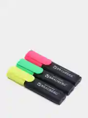 Набор текстовыделителей BRAUBERG 3 шт., АССОРТИ, "Contract", линия 1-5 мм, 150395