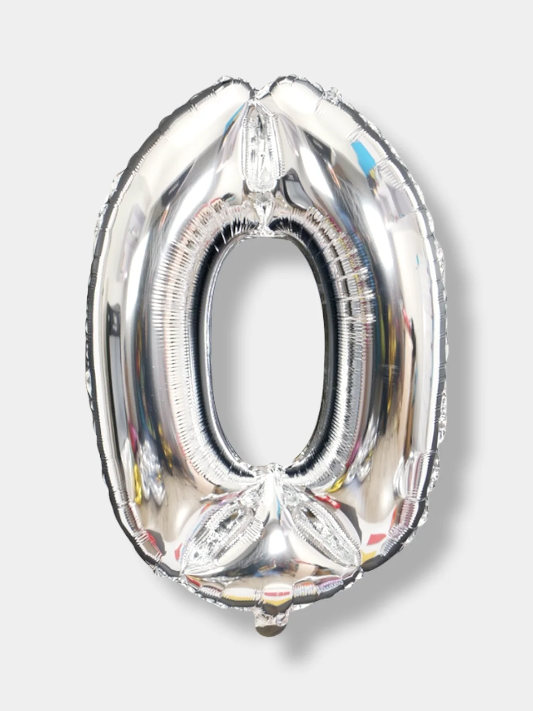 Серебряный воздушный шар Цифра фольгированный, 102-106 см