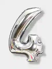 Серебряный воздушный шар Цифра фольгированный, 102-106 см