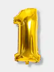 Золотой воздушный шар Цифра фольгированный, 102-106 см