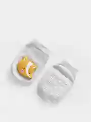 Серый носки детские, нескользящие с игрушкой