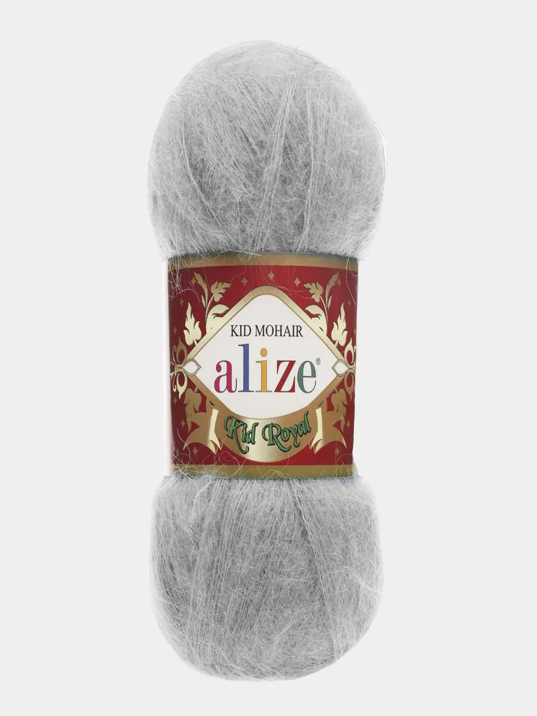 Серый меланж пряжа Alize Kid Royal Mohair 50г/500м 1шт