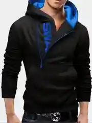 Черная толстовка с косой молнией SWAG