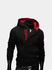 Черная толстовка с косой молнией SWAG
