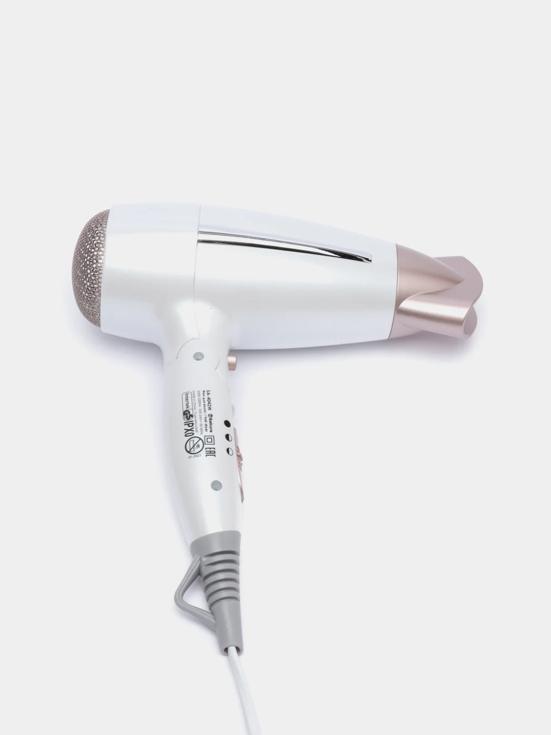 Белый фен Sakura SA-4042W, 2000-2200 Вт, 3 температуры нагрева, 2 скорости