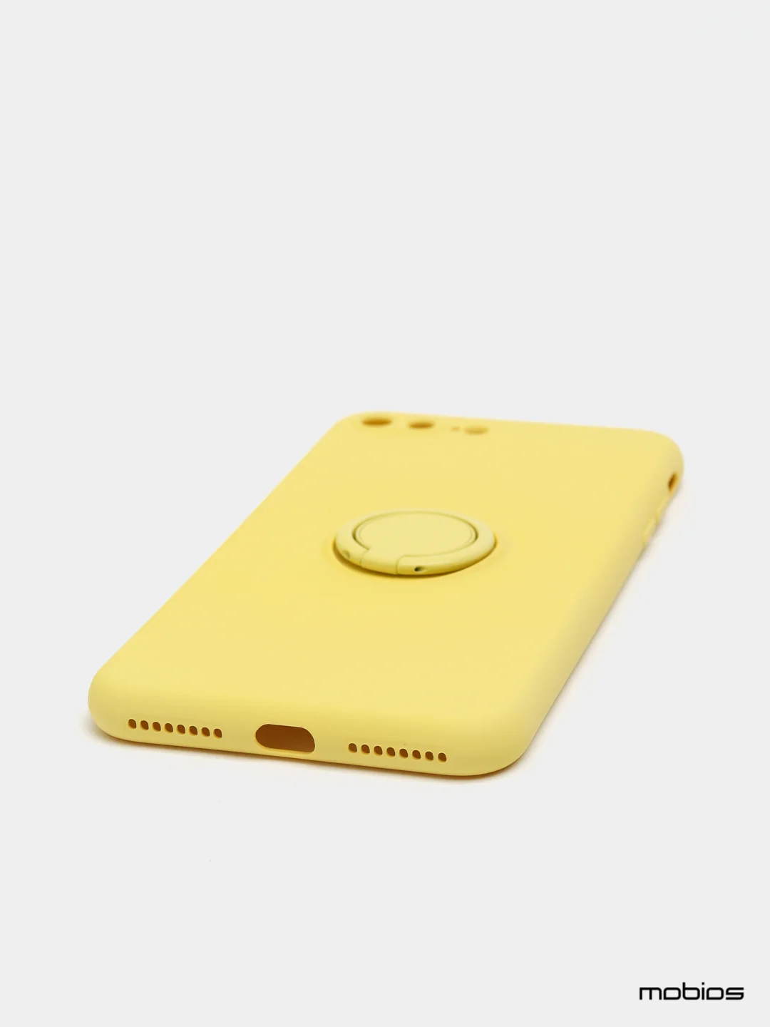 Бежевый чехол силиконовый с кольцом на iPhone 7 Plus / 8 Plus