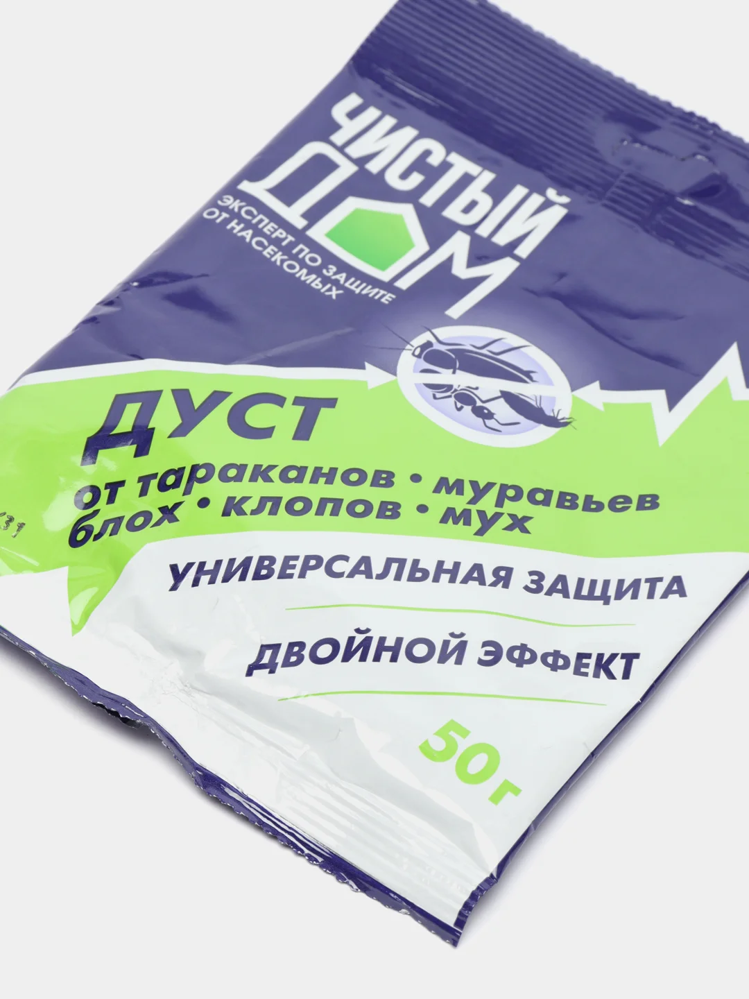 Дуст от тараканов, блох, мух, клопов "Чистый дом", порошок, 50 г