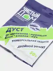 Дуст от тараканов, блох, мух, клопов "Чистый дом", порошок, 50 г