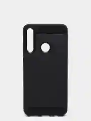 Черный чехол Huawei Y6p имитация вставок под карбон