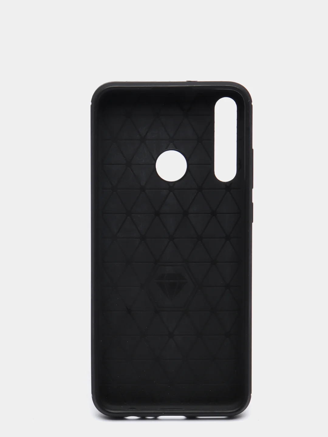 Черный чехол Huawei Y6p имитация вставок под карбон
