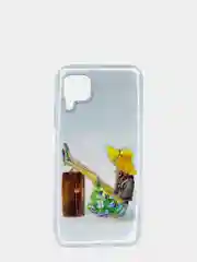 Желтый чехол Huawei P40 Lite, Хуавей П40 Лайт прозрачный с рисунком