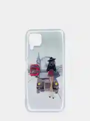 Темно-синий чехол Huawei P40 Lite, Хуавей П40 Лайт прозрачный с рисунком