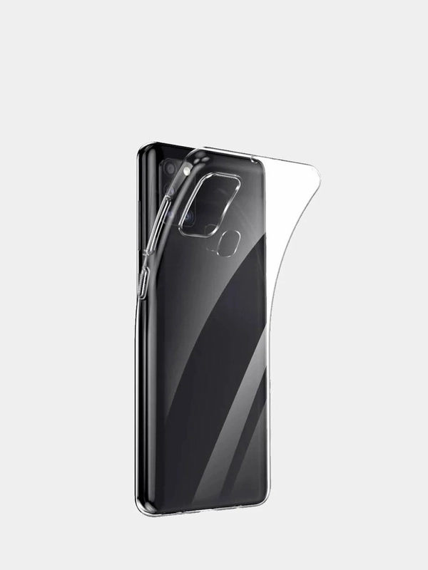 Чехол Samsung A21S, плотный силикон, прозрачный, 1.5 мм