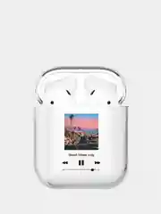Чехол наушники airpods pro, чехол airpods pro 2, чехол airpods 3, прозрачный, c логотипом nike