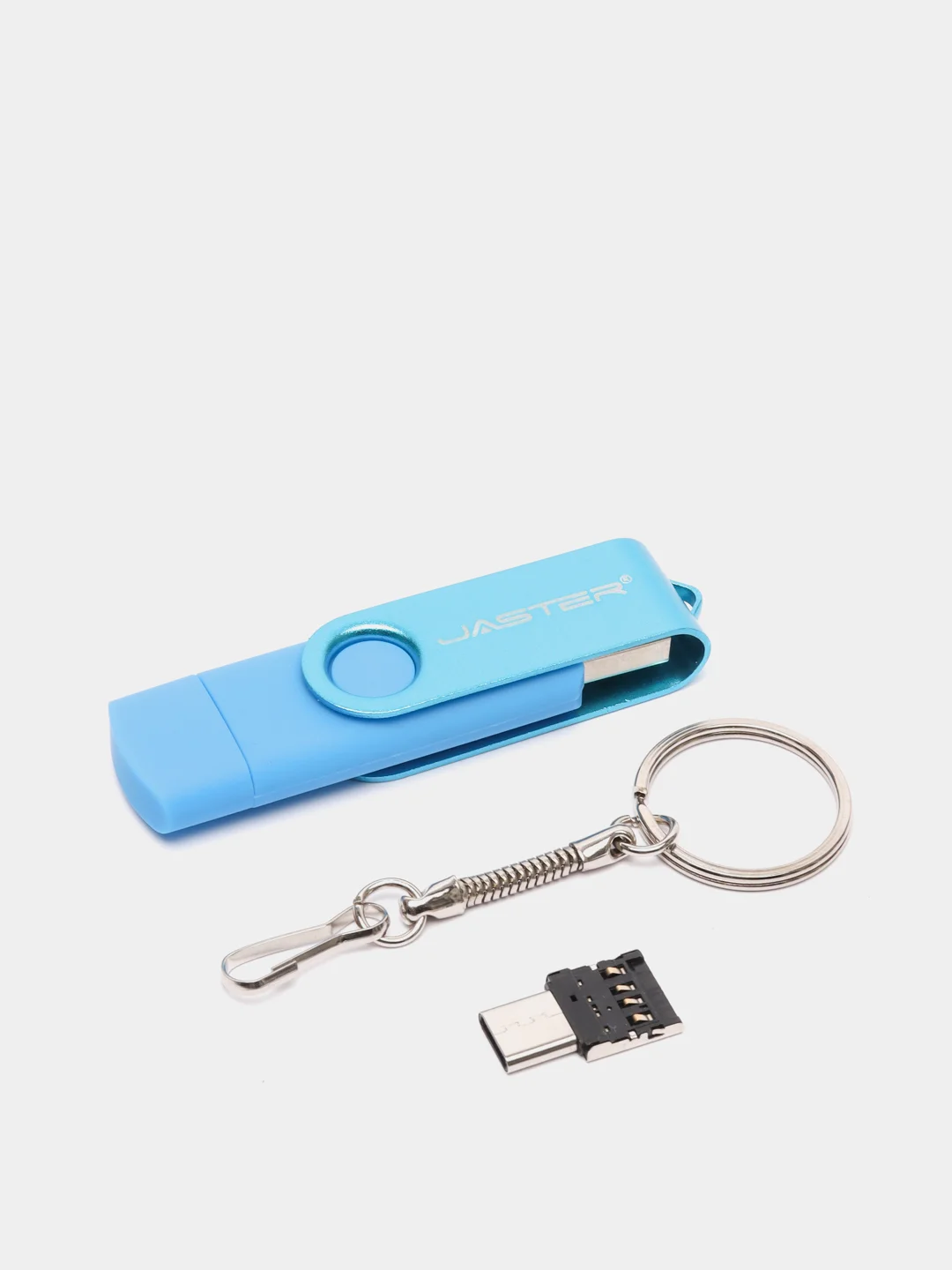 Голубой usb флеш-накопитель 3 в 1 для телефона и ПК 8, 16, 32, 64, 128 Гб, флешка Jaster