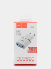Зарядное Устройство на 2 USB для телефона/планшета/смартфона Hoco c12