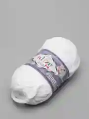Белый пряжа плюшевая Alize Velluto, микрополиэстер, 100 г, 68 м