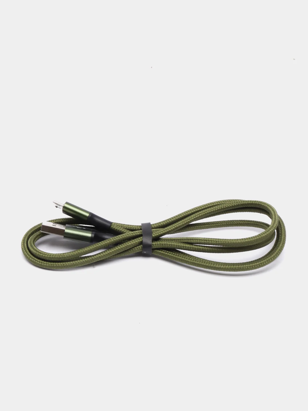 Зеленый кабель текстильный Olmio Basic, c быстрой зарядкой, micro USB, 1,2 м, 2,1 A