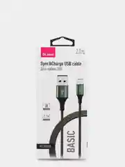 Зеленый кабель текстильный Olmio Basic, c быстрой зарядкой, micro USB, 1,2 м, 2,1 A