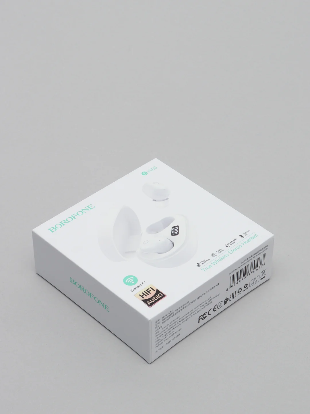 Беспроводные наушники BOROFONE BW06 Manner, Bluetooth, 300 мАч, белый
