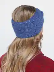 Синий повязка на голову вязаная, шерстяная, чалма.