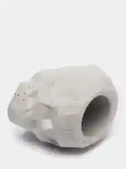 Серый кашпо-подсвечник из гипса "Череп"