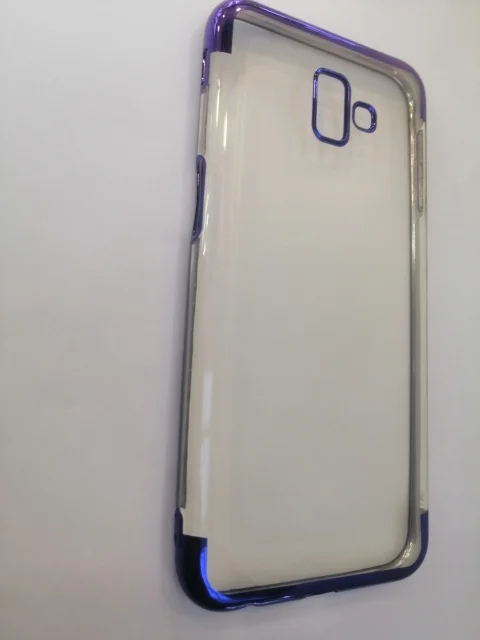 Пастельно-коралловый чехол силиконовый, прозрачный, с окантовкой Samsung J6+