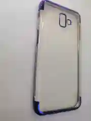 Пастельно-коралловый чехол силиконовый, прозрачный, с окантовкой Samsung J6+